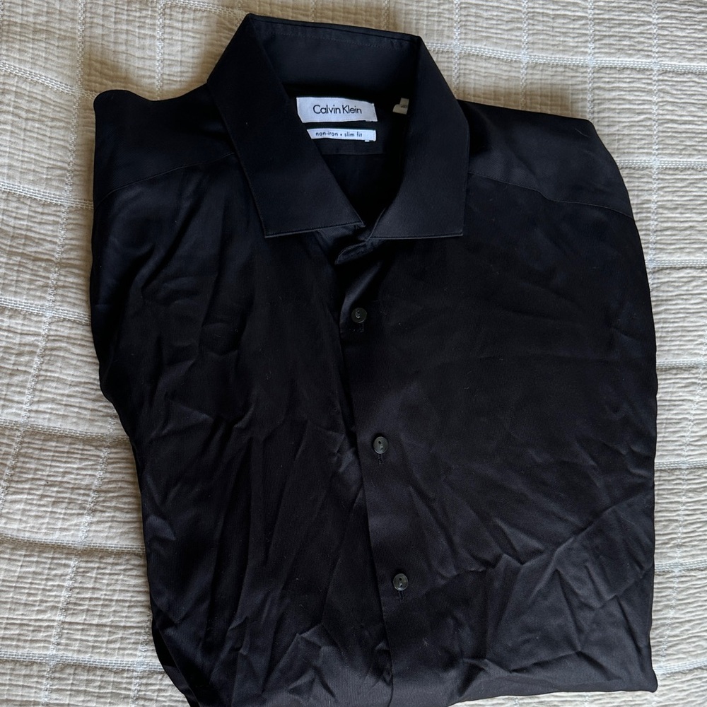 Calvin Klein Men's black tuxedo Shirt